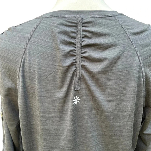 Athleta Black Long Sleeve 1/4 Zip Pullover with Arm Zipper Pocket Size XL - Picture 10 of 15